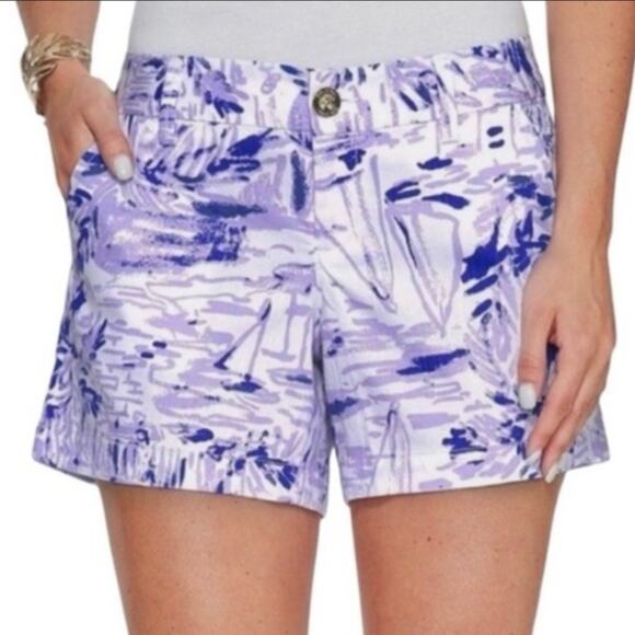 Lilly Pulitzer Lilac Rock The Dock The Callahan Shorts Size 2 - Picture 1 of 7